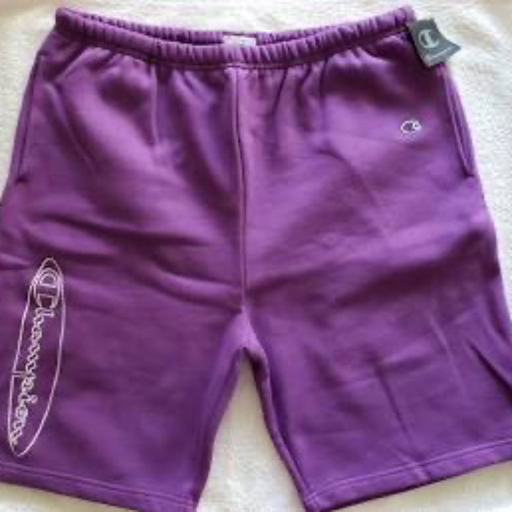 Supreme x Champion Outline Sweat Shorts Purple SS19 -Size L